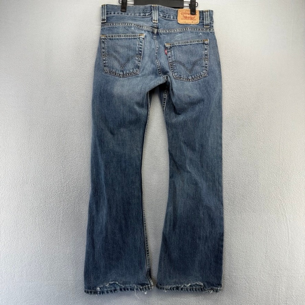 Vintage Levis Jeans men's 32x32 Blue 512 Bootcut Boot Dark Wash Repairs y2k Dark